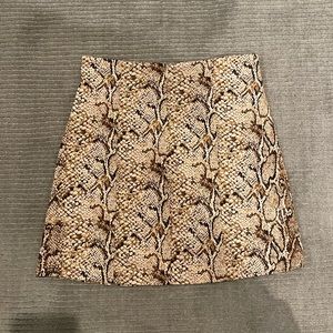 REFORMATION Snake Skin Mini Skirt